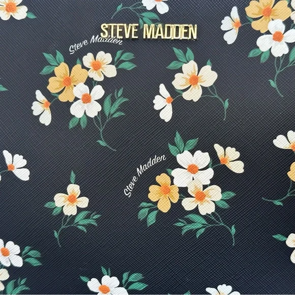 Steve Madden Blexi Structured Crossbody Bag in Black Floral Pattern - Picture 5 of 15